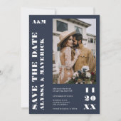 Elegant Feines, hellblau 2 Fotos Hochzeit Save The Date (Vorderseite)