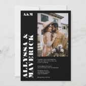 Elegant feines, weißes Foto Einladung (Vorderseite)