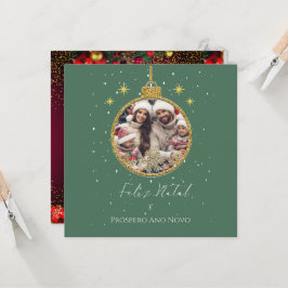 Elegant Feliz Natal e Próspero Ano Portugiesisch Karte