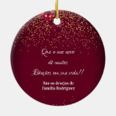 Elegant Feliz Natal e Próspero Ano Portugiesisch Keramik Ornament (Hinten)