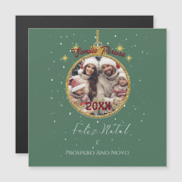 Elegant Feliz Natal e Próspero Ano Portugiesisch Magnetkarte