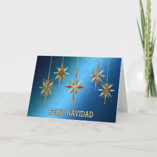 Elegant Feliz Navidad card with ornaments Feiertagskarte