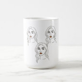 Elegant Female Line Art Portrait – Minimalist Face Kaffeetasse (Mittel)