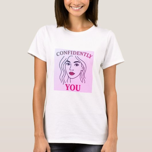 Elegant Female Line Art Portrait – Minimalist Face T-Shirt (Vorderseite)