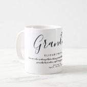 Elegant Feminie Script Grandma Quote Kaffeetasse (Vorderseite Links)
