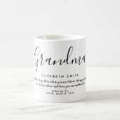 Elegant Feminie Script Grandma Quote Kaffeetasse (Mittel)