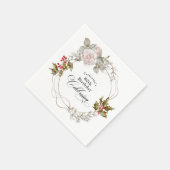 Elegant Feminine Floral 80. Dezember Geburtstag Serviette (Ecke)