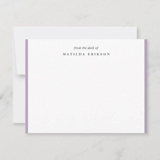 Elegant Feminine Lilac Lila vom Schreibtisch von Mitteilungskarte (Vorderseite)
