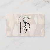 Elegant Feminine Monogram Initial Script Ivory  Visitenkarte (Vorderseite)