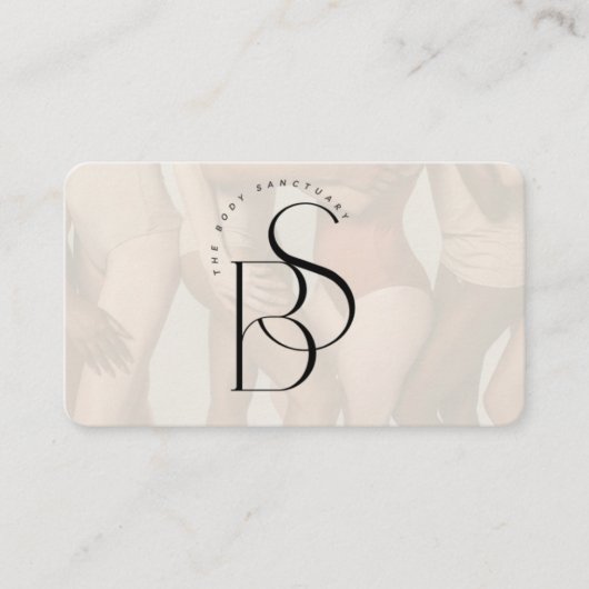 Elegant Feminine Monogram Initial Script Ivory  Visitenkarte (Vorderseite)