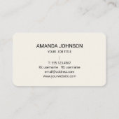 Elegant Feminine Monogram Initial Script Ivory  Visitenkarte (Rückseite)