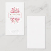 Elegant Feminine Red Leaf Design Visitenkarte (Vorne/Hinten)