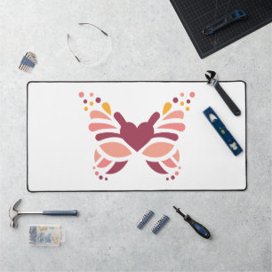 Elegant femininer Boho-Pastell-Schmetterling Schreibtischunterlage