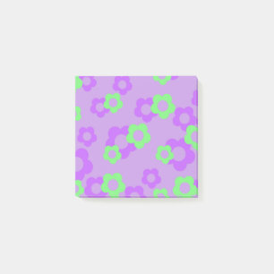 Elegant femininer lila Neon-Grün-Blumen Frühling Post-it Klebezettel