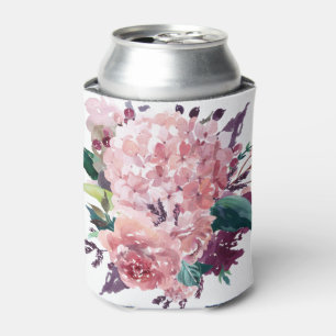 Elegant femininer rosa Wasserfarben-Blumenstrauß Dosenkühler