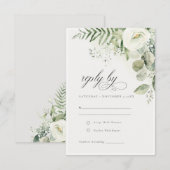 Elegant Fern Eukalyptus Greenerenerage Foliage Wed RSVP Karte (Vorne/Hinten)