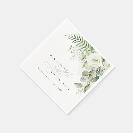 Elegant Fern Eukalyptus Greenerenerage Foliage Wed Serviette (Ecke)