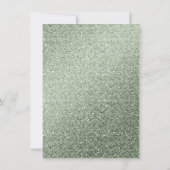 Elegant Fern Green Marble & Glitzer Wedding Einladung (Rückseite)