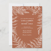 Elegant Fern Leaf Botanische Hochzeit Einladung (Vorderseite)
