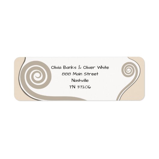 Elegant Fern Leaf Curl Swirl Wedding Address (Vorne)