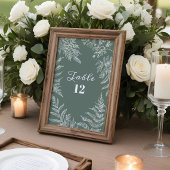 Elegant Fern Leaf Sage Green Wedding Tischnummern