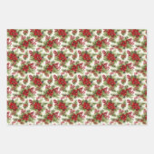 Elegant Festival Rot & Grün Weihnachten Botanisch Geschenkpapier Set (Vorderseite 3)