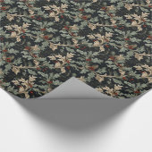 Elegant Festive Acanthus Verlasst Weihnachtsfeiert Geschenkpapier (Ecke)