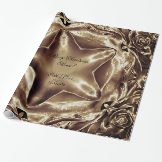 Elegant Festive Brown Weihnachtsstar Chic Geschenkpapier (Ungerollt)