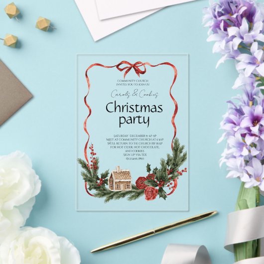 Elegant Festive Christmas Party Acryleinladungen (In Situ (Hochzeit))