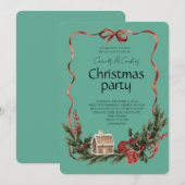 Elegant Festive Christmas Party Einladung (Vorne/Hinten)