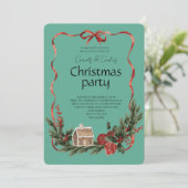 Elegant Festive Christmas Party Einladung (Stehend Vorderseite)