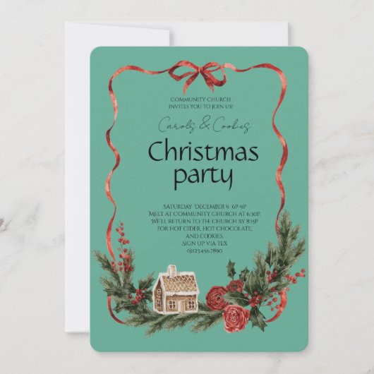 Elegant Festive Christmas Party Einladung (Vorderseite)