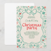 Elegant Festive Christmas Party Invitation Einladung (Vorne/Hinten)