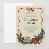 Elegant Festive Christmas Party Invitation Einladung (Vorne/Hinten)