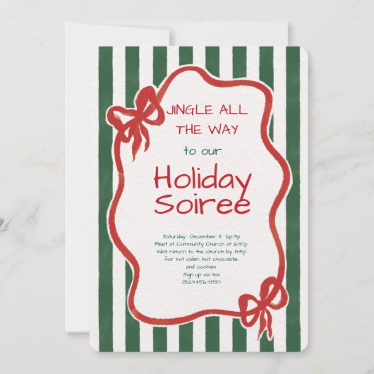 Elegant Festive Christmas Party Invitation Einladung (Vorderseite)