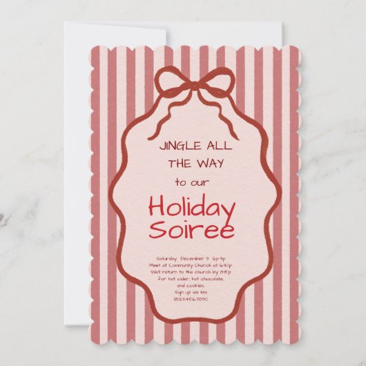 Elegant Festive Christmas Party Invitation Einladung (Vorderseite)