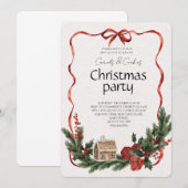 Elegant Festive Christmas Party Invitation Einladung (Vorne/Hinten)