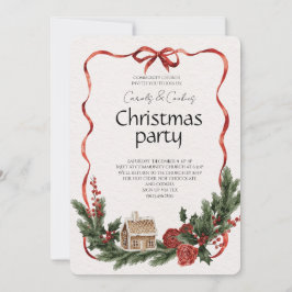 Elegant Festive Christmas Party Invitation Einladung