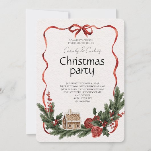 Elegant Festive Christmas Party Invitation Einladung (Vorderseite)