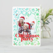 Elegant Festive Christmas Party Invitation Einladung (Stehend Vorderseite)