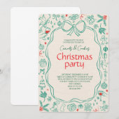 Elegant Festive Christmas Party Invitation Einladung (Vorne/Hinten)