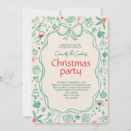 Elegant Festive Christmas Party Invitation Einladung