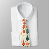 Elegant Festive Christmas Tree and Gifts Pattern Krawatte (Gebunden)