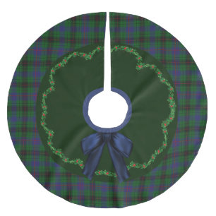 Elegant Festive Davidson Tartan Kariert Tree Skirt Polyester Weihnachtsbaumdecke