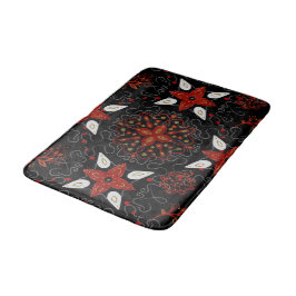 Elegant, festive feel symmetrical floral pattern badematte