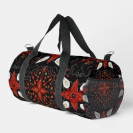 Elegant, festive feel symmetrical floral pattern duffle bag