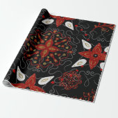 Elegant, festive feel symmetrical floral pattern geschenkpapier (Ungerollt)