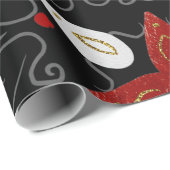 Elegant, festive feel symmetrical floral pattern geschenkpapier (Rolleneckpunkt)