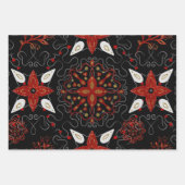 Elegant, festive feel symmetrical floral pattern geschenkpapier set (Vorderseite)