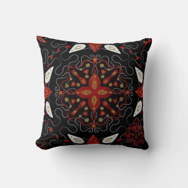 Elegant, festive feel symmetrical floral pattern kissen (Vorderseite)